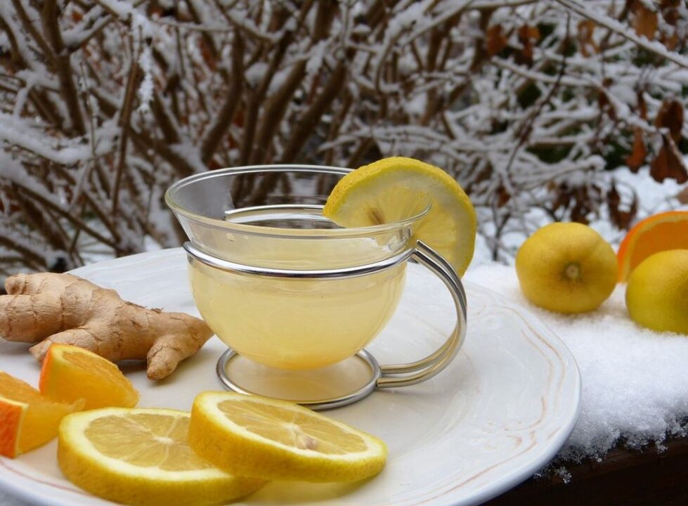 Tè al limone a base di zenzero per potenza